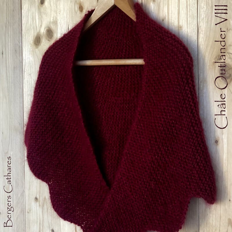 Chale Outlander VIII pure laine Transhumance et mohair Précieuse (4+4p)