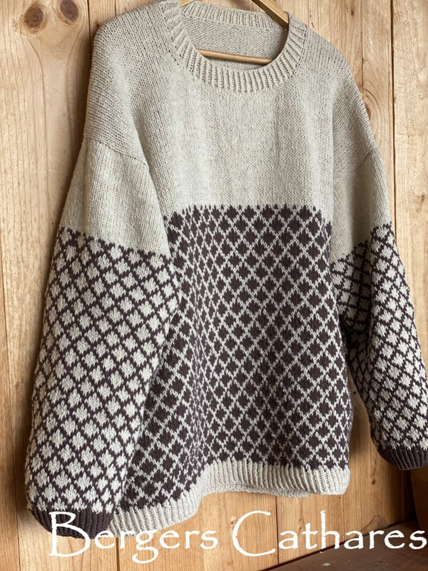 Suzanne pull jacquard laine Kit à tricoter Tricoté à la main Mixte